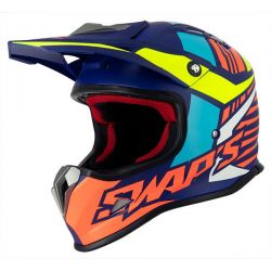 Casque Swaps Cross S885 Enfant - Bleu Jaune Orange