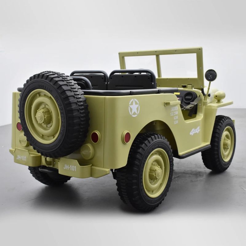 Voiture electrique 1 place Jeep Willys enfant 12V - Funridestore