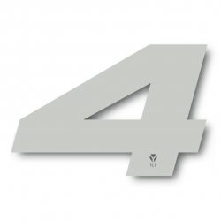 N°4 Numero de plaque YCF Blanc - 117x172mm (vendu par 3)