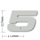 N°5 Numero de plaque YCF Blanc - 117x172mm (vendu par 3)