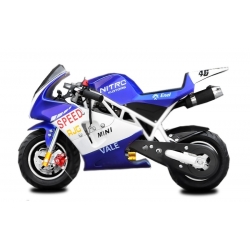 Pocket bike course Racing Bleu - 49cc